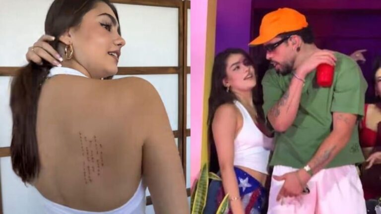 Influencer PENQUISTA que coqueteó con Bad Bunny se hizo VIRAL por mostrar su PRIMER tatuaje con FALTAS de ortografía