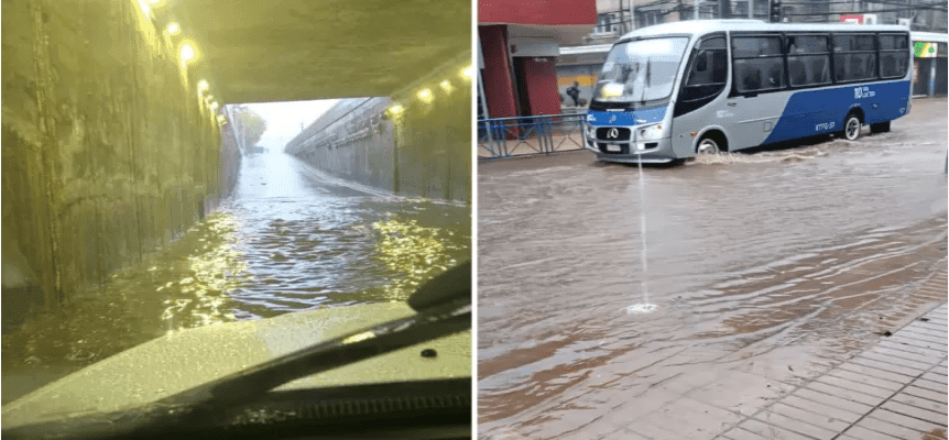 Reportan anegamientos en diversas calles y sectores del Gran Concepción por intensas precipitaciones