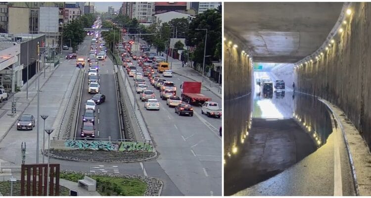 Paso SOTERRADO en Los Carrera se INUNDA tras lluvias y provoca enorme CONGESTIÓN