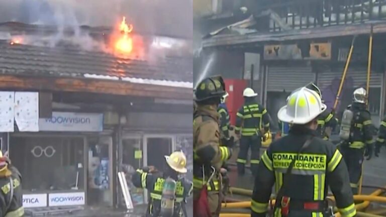 Gran INCENDIO destruye GALERÍA en pleno CENTRO de Concepción, al menos 16 locales AFECTADOS