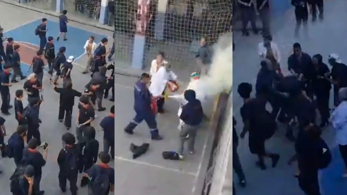 ¡A PATADAS!: Alumnos y docentes EXPULSAN a Overoles Blancos que querían VANDALIZAR el Liceo Lastarria