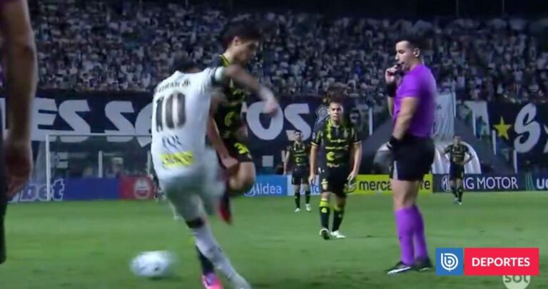 Árbitro chileno en la polémica: Neymar pega patadón y se salva de expulsión por Copa Sudamericana
