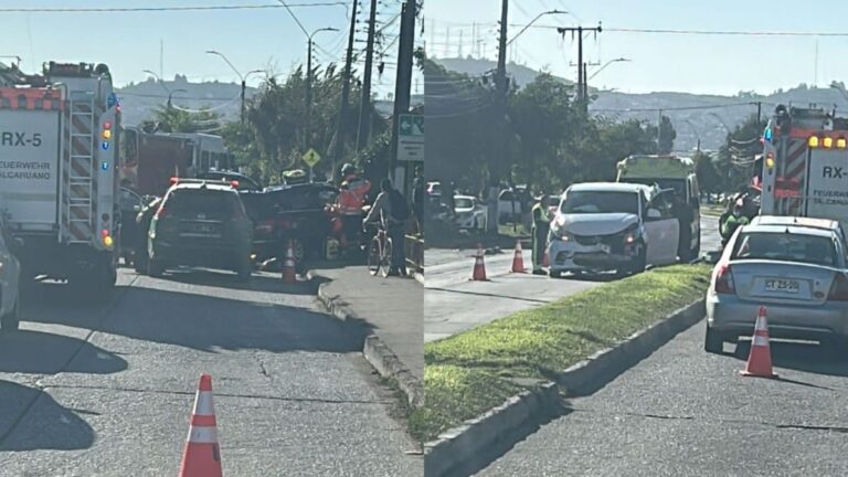 Colisión FRONTAL deja personas HERIDAS y tránsito parcialmente CORTADO en Talcahuano
