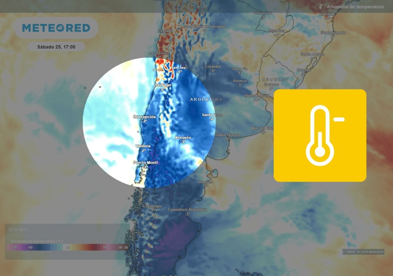 Aire frío se intensifica: mínimas rozarán los 0 °C en la zona central este fin de semana