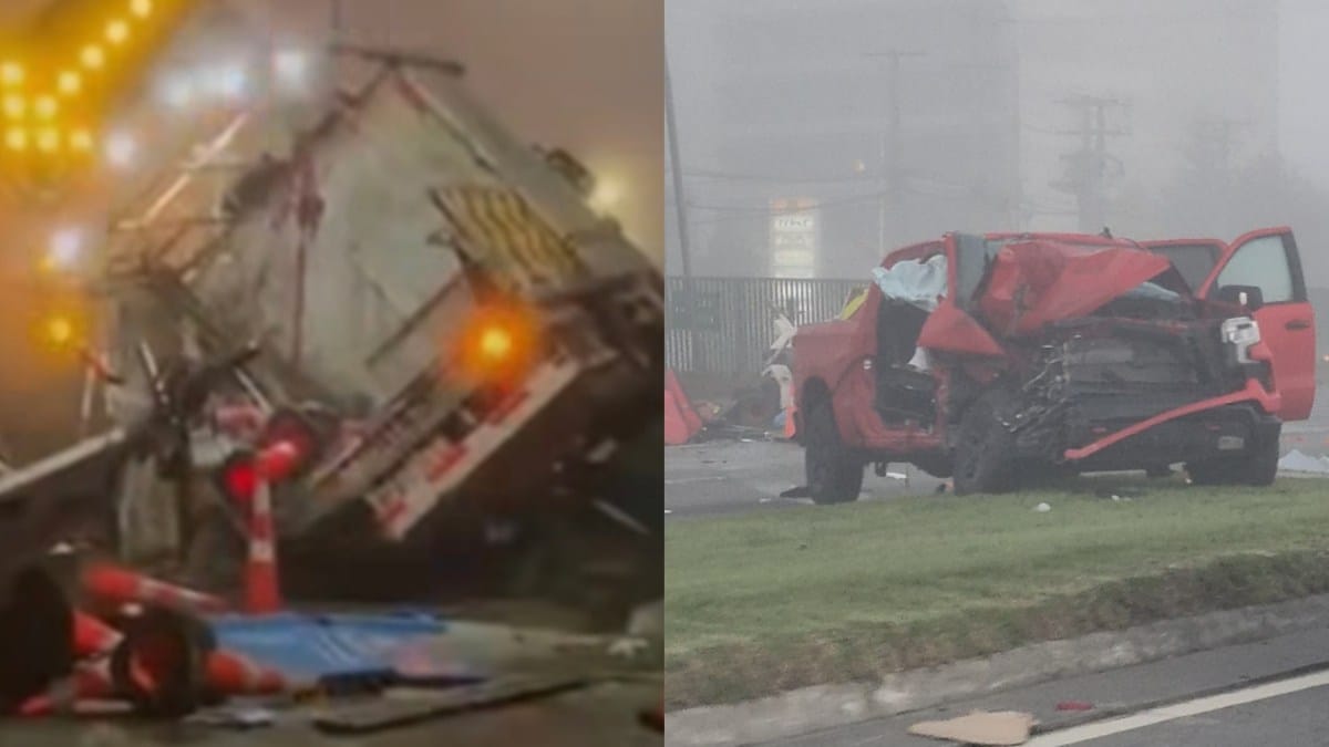 Colisión a ALTA ENERGÍA en la AUTOPISTA frente al Mall deja un LESIONADO y taco KILOMETRICO