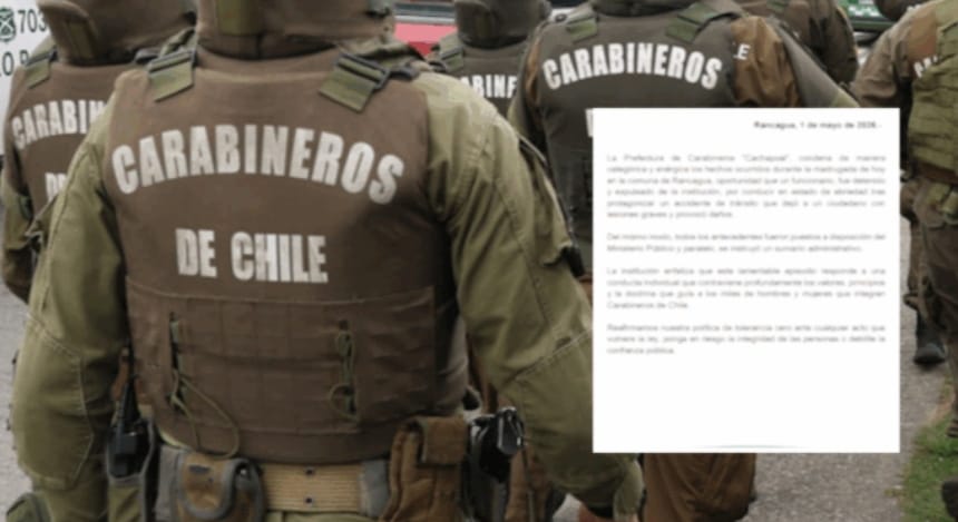 CARABINERO es EXPULSADO tras CHOCAR EBRIO: FINGIÓ ROBO de su vehículo y HUYÓ del lugar