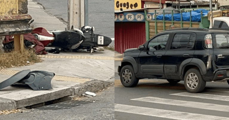 VIDEOS: Vehículo hizo VOLAR por los AIRES a MOTOCHORRO qué intentó ASALTAR a escolar, delincuente está en RIESGO VITAL