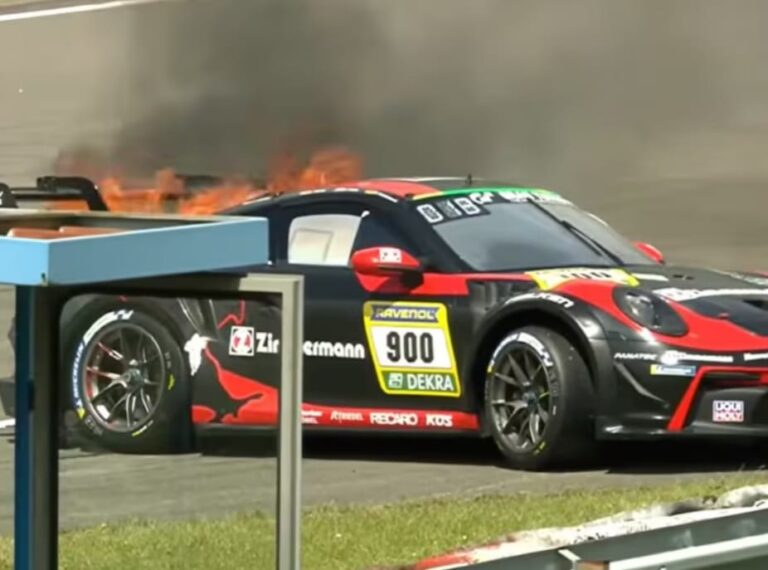 MALA SUERTE para Benjamín Hites: INCENDIO y CHOQUE dejan FUERA DE TIEMPO al chileno en Nürburgring