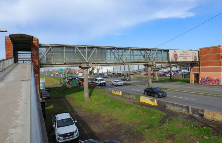 Riesgoso deterioro presenta pasarela frente a casas de estudios en Autopista Talcahuano-Concepción