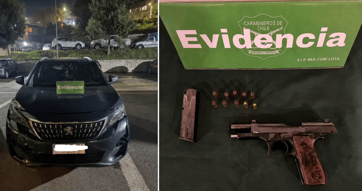 FISCALIZACIÓN a vehículo con IMPACTOS DE BALA termina con CUATRO DETENIDOS ARMADOS