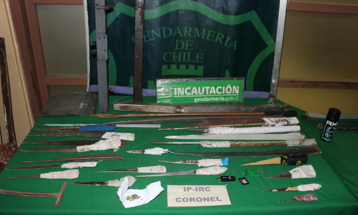 Masiva incautación de elementos prohibidos en centro penitenciario de Coronel