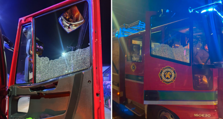 ATACAN carro de BOMBEROS que venía de emergencia en SAN PEDRO DE LA PAZ