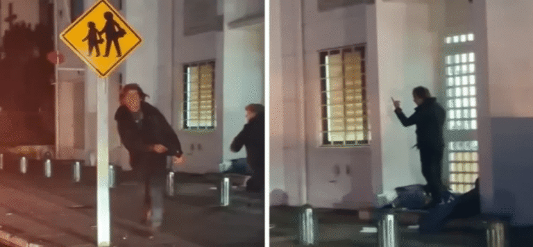 VIDEO  Hombre amenazó con arma blanca a transeúntes afuera del Instituto de Humanidades de Concepción