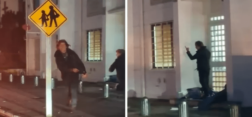 VIDEO  Hombre amenazó con arma blanca a transeúntes afuera del Instituto de Humanidades de Concepción