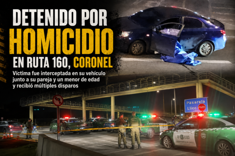 Hombre de 30 años es detenido por homicidio ocurrido en la Ruta 160 de Coronel