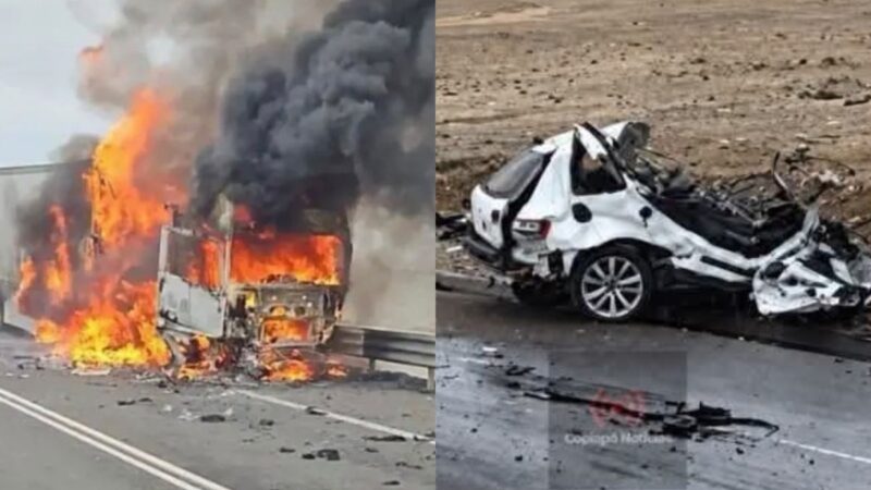 DESTROZADOS: Colisión a ALTA ENERGÍA entre camión y vehículo menor deja un FALLECIDO